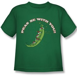 Peas Be With You - Little Boys T-Shirt In Kelly Green
