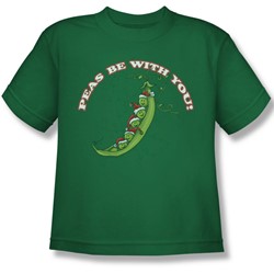 Peas Be With You - Big Boys T-Shirt In Kelly Green