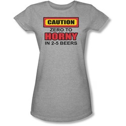 Zero To Horny - Juniors Sheer T-Shirt In Heather