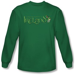 Leprechaun Moon - Mens Longsleeve T-Shirt In Kelly Green