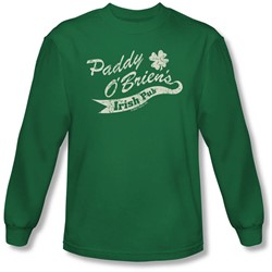 Paddy O'Briens Irish Pub - Mens Longsleeve T-Shirt In Kelly Green