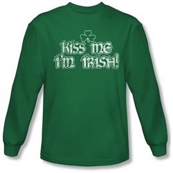 Kiss Me I'M Irish - Mens Longsleeve T-Shirt In Kelly Green