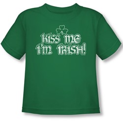 Kiss Me I'M Irish - Toddler T-Shirt In Kelly Green