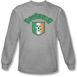 Ireland With Soccer Flag - Mens Longsleeve T-Shirt In Athletic Heather