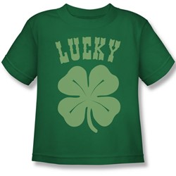 Lucky Shamrock - Little Boys T-Shirt In Kelly Green