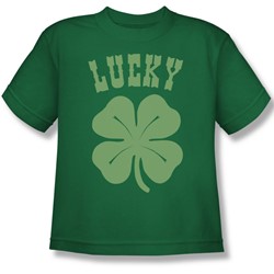 Lucky Shamrock - Big Boys T-Shirt In Kelly Green