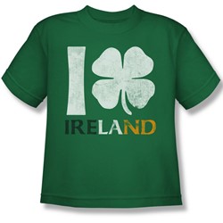 I Love Ireland - Big Boys T-Shirt In Kelly Green