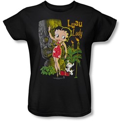 Betty Boop - Luau Lady Womens T-Shirt In Black