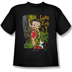 Betty Boop - Luau Lady Big Boys T-Shirt In Black
