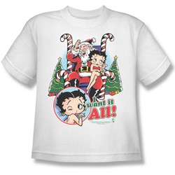 Betty Boop - I Want It All Big Boys T-Shirt In White