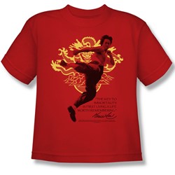 Bruce Lee - Immortal Dragon Big Boys T-Shirt In Red