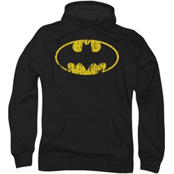Batman - Mens Classic Logo Distressed Hoodie