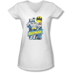 Batman - Juniors Out Of The Pages V-Neck T-Shirt