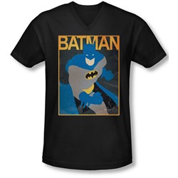 Batman - Mens Simple Bm Poster V-Neck T-Shirt