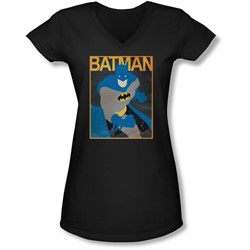 Batman - Juniors Simple Bm Poster V-Neck T-Shirt