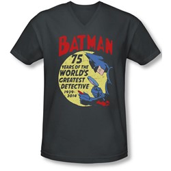 Batman - Mens Detective 75 V-Neck T-Shirt