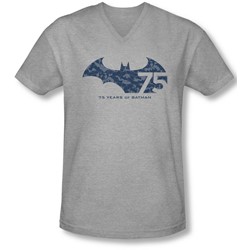 Batman - Mens 75 Year Collage V-Neck T-Shirt