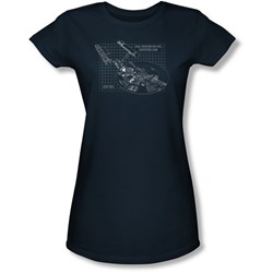 Star Trek - Juniors Enterprise Prints Sheer T-Shirt