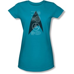 Star Trek - Juniors Line Of Ships Sheer T-Shirt