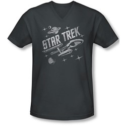 Star Trek - Mens Through Space V-Neck T-Shirt