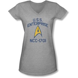 Star Trek - Juniors Collegiate Arch V-Neck T-Shirt