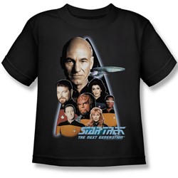 Star Trek - St: Next Gen / The Next Generation Crew Little Boys T-Shirt In Black