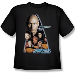 Star Trek - St: Next Gen / The Next Generation Crew Big Boys T-Shirt In Black