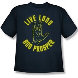 Star Trek - St / Live Long Hand Big Boys T-Shirt In Navy