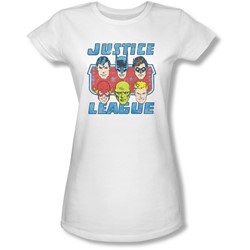 Dc - Juniors Faces Of Justice Sheer T-Shirt