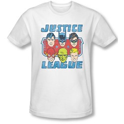 Dc - Mens Faces Of Justice Slim Fit T-Shirt