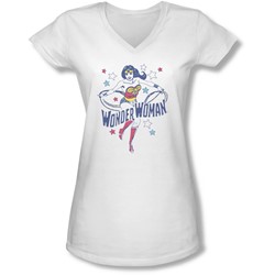 Dc - Juniors Wonder Stars V-Neck T-Shirt