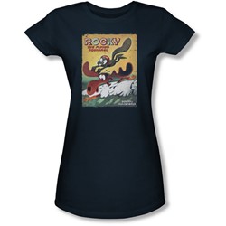 Rocky & Bullwinkle - Juniors Vintage Poster Sheer T-Shirt