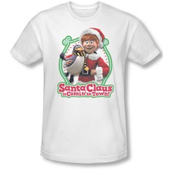 Santa Claus Is Comin To Town - Mens Penguin Slim Fit T-Shirt