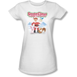Santa Claus Is Comin To Town - Juniors Animal Friends Sheer T-Shirt