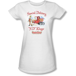 Santa Claus Is Comin To Town - Juniors Kluger Sheer T-Shirt