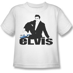 Elvis - Blue Suede Little Boys T-Shirt In White