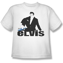 Elvis - Blue Suede Big Boys T-Shirt In White