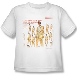 Elvis - 50 Million Fans Little Boys T-Shirt In White