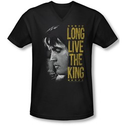 Elvis Presley - Mens Long Live The King V-Neck T-Shirt