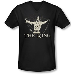 Elvis Presley - Mens Ornate King V-Neck T-Shirt