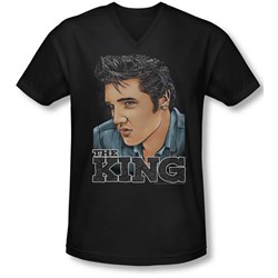 Elvis Presley - Mens Graphic King V-Neck T-Shirt