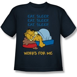Garfield - Works For Me Big Boys T-Shirt In Navy