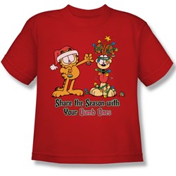 Garfield - Share The Season Big Boys T-Shirt In Red