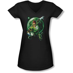 Green Lantern - Juniors Galaxy Glow V-Neck T-Shirt