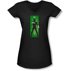 Dc - Juniors Green Lantern Block V-Neck T-Shirt
