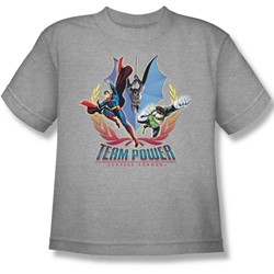 Justice League - Team Power Big Boys T-Shirt In Heather