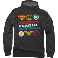 Justice League, The - Mens Pixel Logos Hoodie