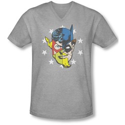 Justice League, The - Mens Face Off V-Neck T-Shirt