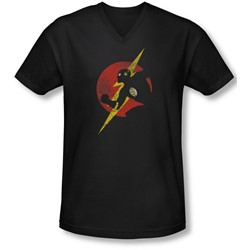 Justice League, The - Mens Flash Symbol Knockout V-Neck T-Shirt