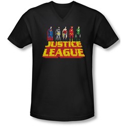 Justice League, The - Mens Standing Above V-Neck T-Shirt